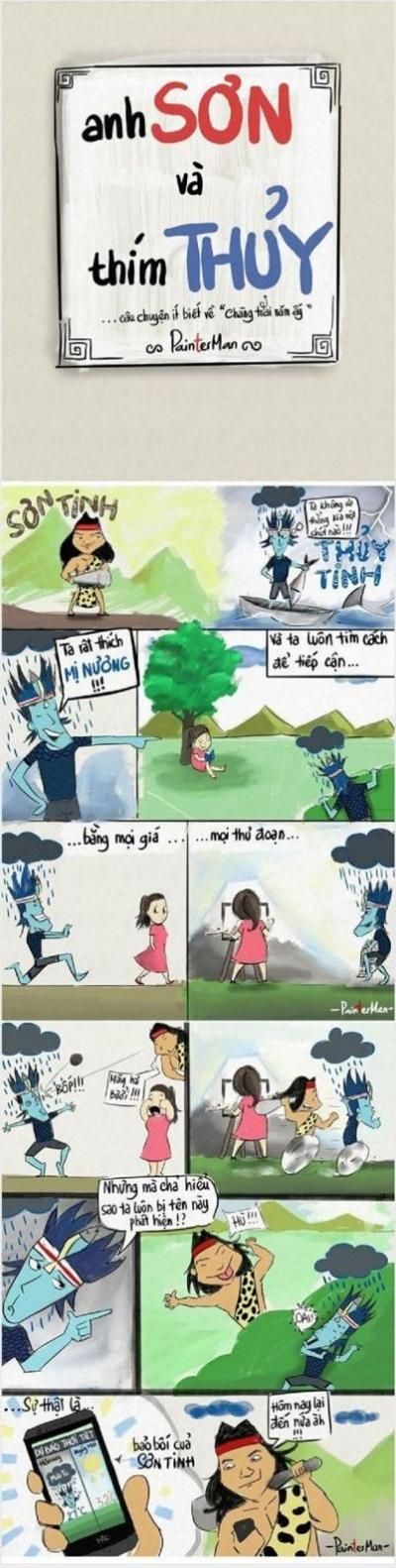  <3 <3   sơn tinh vs. thủy tinh phiên bản smartphone  :d  -  haivl