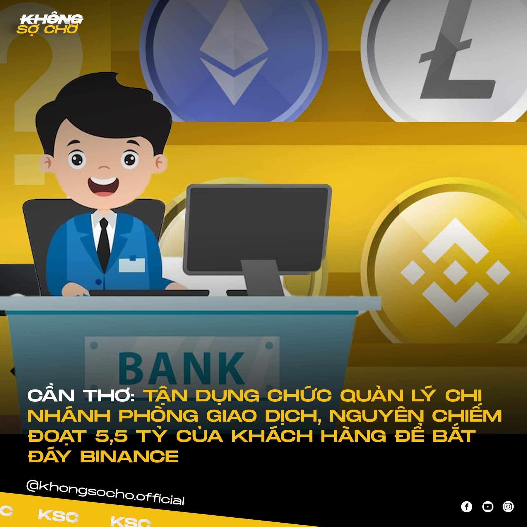 BANKER KIÊM COIN THỦ

Nguyên từng là quản lý chi nhánh phòng giao dịch của ngân hàng ở Cần Thơ. Từ tháng 8 đến tháng 12/2022, Nguyên tham gia chơi tiền ảo Binance và thua khoảng 1,75 tỷ đồng.

Trong quá trìnhXem thêm làm hồ sơ vay cho của 2 nữ khách hàng, Nguyên nhận thấy những người này có hạn mức lớn nhưng hời hợt trong việc ký các loại giấy tờ. Thanh niên này đã gian dối trong quá trình làm hồ sơ giải ngân cho khách hàng và chiếm đoạt số tiền 5,5 tỷ đồng.

Từ tin tố giác, cảnh sát đã vào cuộc điều tra. Coin thủ miền Tây đã thừa nhận chiếm đoạt số tiền 5,5 tỷ đồng của 2 nữ khách hàng, trong đó: dùng 800tr để trả nợ ngân hàng, trả nợ người khách 1 tỷ đồng. Còn lại, Nguyên bắt đáy thua sạch =))

Hiện, Công an TP Cần Thơ đã khởi tố bị can, ra lệnh bắt tạm giam Lê Nhật Nguyên (30 tuổi, TP Cần Thơ) điều tra.

-ATL
Theo Zing
#news