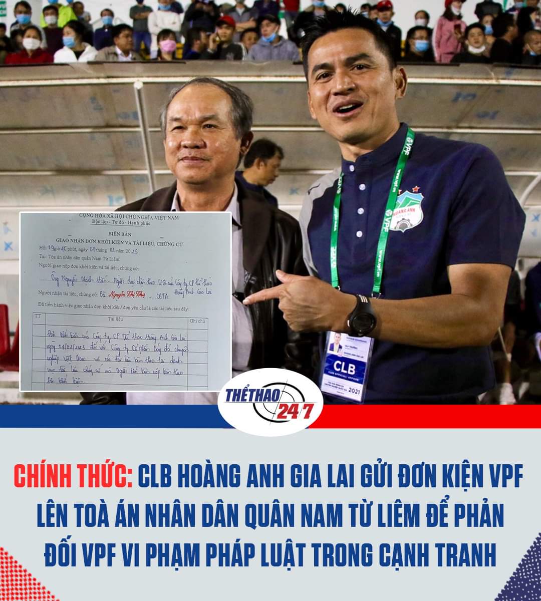 ‼️Đại diện phía CLB HAGL khẳng định CLB này sẽ theo kiện ĐẾN CÙNG vì không muốn để VPF vi phạm pháp luật trong CẠNH TRANH