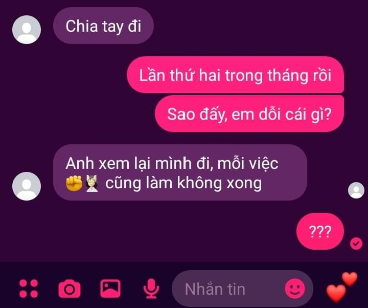 Có thế cũng không xong, chia tay là phải 😃 -  haivl | hài hước | hài vl 