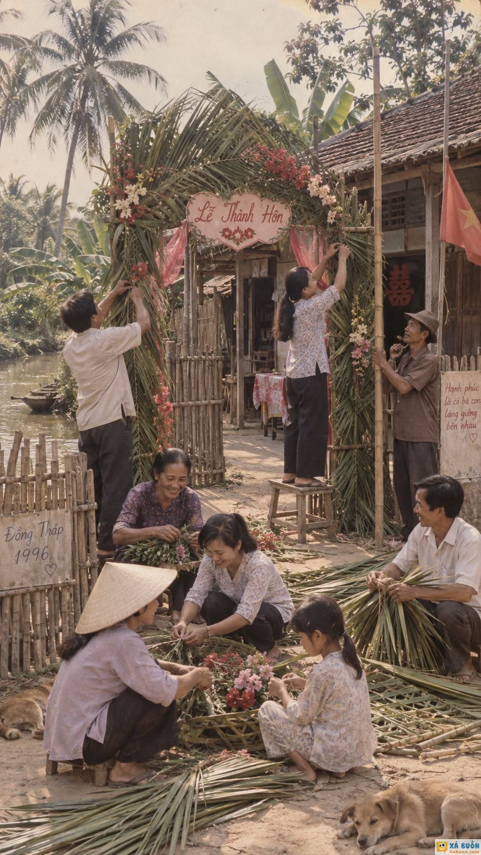 Đồng Tháp, 1996. Đám cưới giản dị, bà con lối xóm mỗi người một tay phụ giúp. Sự ấm áp và bình dị ấy luôn khiến lòng người nao nao nhớ mãi. 