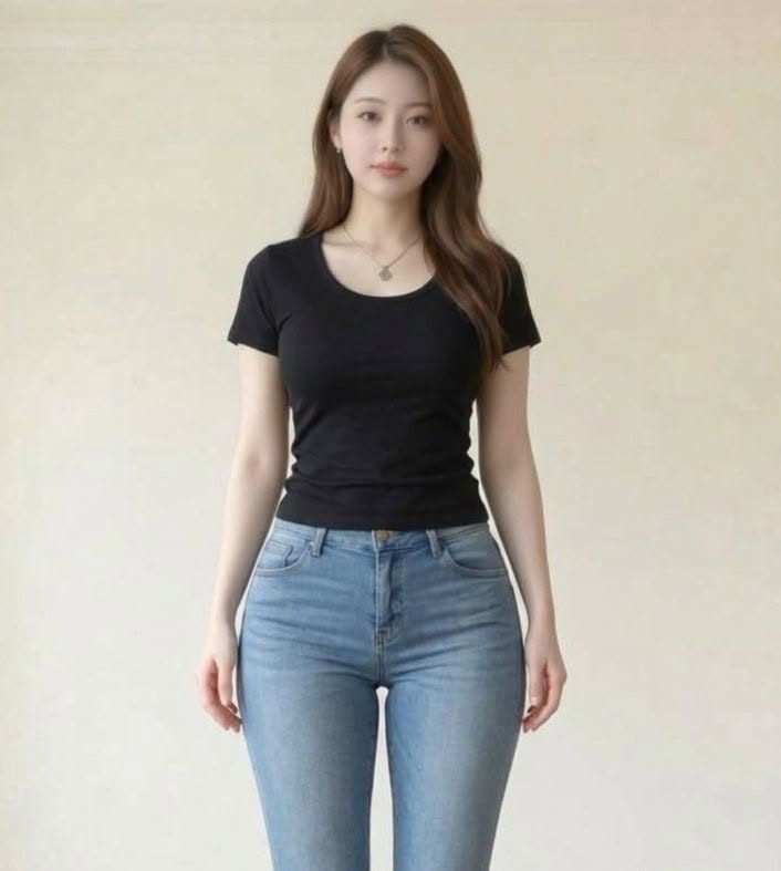 Áo thun đen và quần jeans xanh. Một sự kết hợp cổ điển không bao giờ lỗi mốt. ✨🕶️