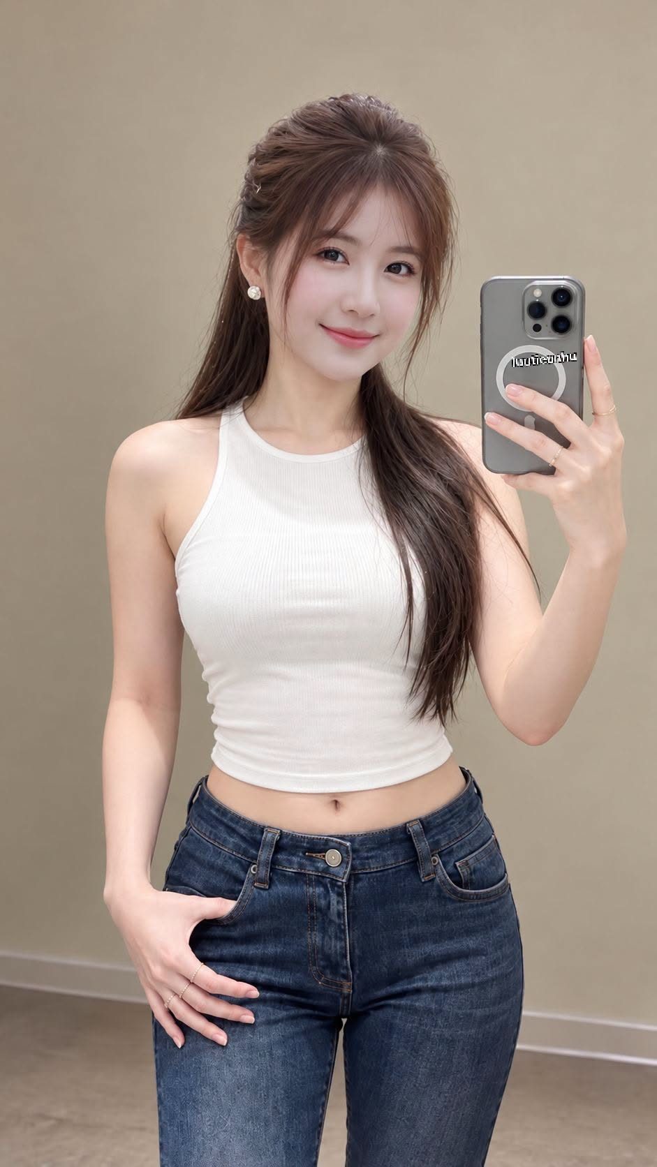 mirror selfie in my favorite white tank -  haivl | hài hước | hài vl   