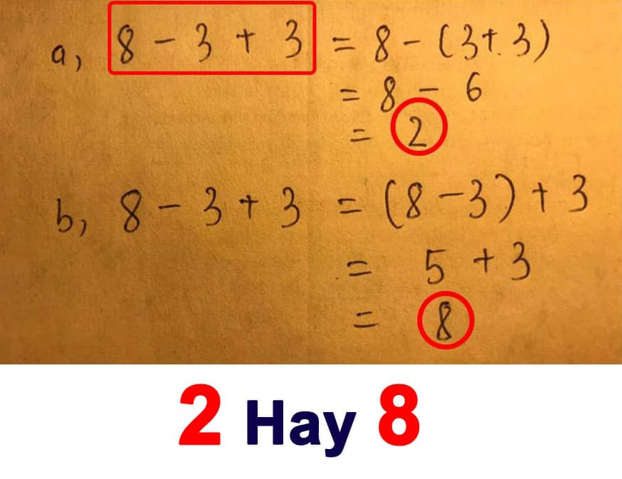 Theo bạn kết quả là 2 hay 8 -  haivl | hài hước | hài vl   