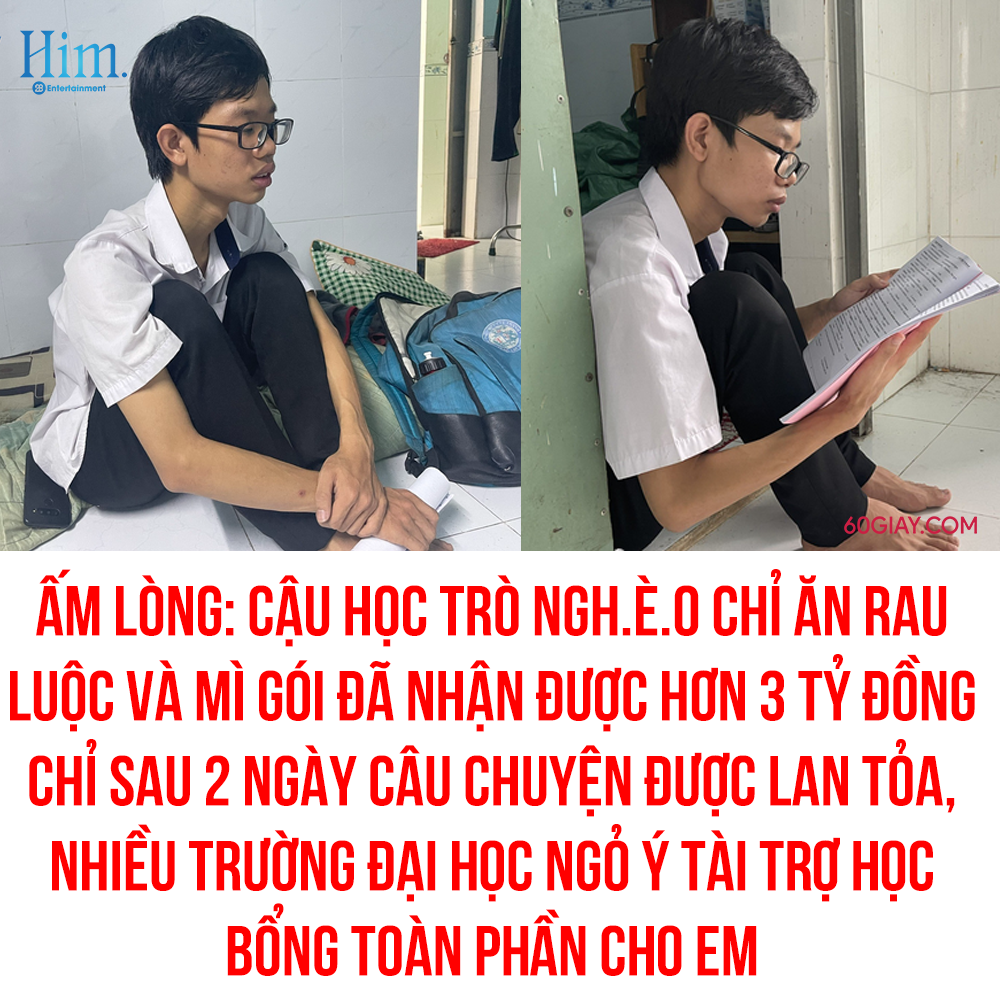 EM XIN NGỪNG HỖ TRỜ ĐỂ NHƯỜNG CHO CÁC HOÀN CẢNH KHÓ KHĂN KHÁC 🥰

Sau khi bài viết về cậu học trò M. ở trọ, bữa ăn chỉ rau hoặc mì gói được lan tỏa, thì sau 2 ngày, những hỗ trợ mà bạn đọc khắp mọi miền gửi về đãXem thêm được hơn 3 tỉ đồng.

Không những thế, trường học của em cũng mong muốn hỗ trợ trực tiếp cho em về các nhu yếu phẩm, xe đạp, vật dụng và nhà trọ miễn phí... Nhiều trường đại học cũng có mong muốn sẽ tài trợ học bổng toàn phần cho M. nếu em chọn thi vào trường. Bên cạnh đó, nhiều bạn đọc muốn bảo trợ cho em học hết đại học.

M. bày tỏ: 