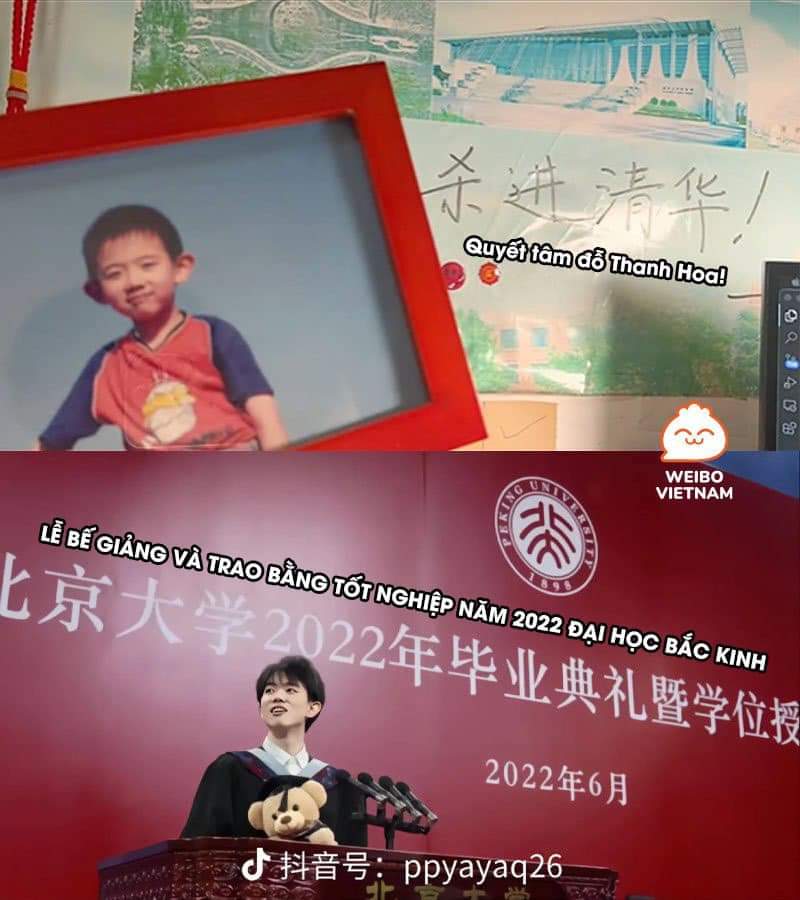 Cậu bé năm nào từng ghi dòng chữ “Quyết tâm đỗ Thanh Hoa!” làm mục tiêu phấn đấu đã trở thành chàng trai đứng trên bục phát biểu dành cho sinh viên trong ngày lễ Tốt nghiệp của Bắc Đại 🌝

Chung quy là những lời thề non hẹn biển của nam nhân, thật chẳng đáng tin chút nào 😌😌😌

Cre: CeoxNim

-Miao-
#WeiboVietNam #wbvn