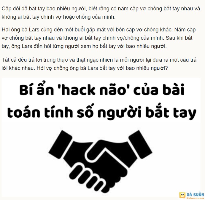 Bài toán bắt tay 'hại não' - haivl | hài hước | hài vl Bài toán bắt tay 'hại não' - haivl | hài hước | hài vl