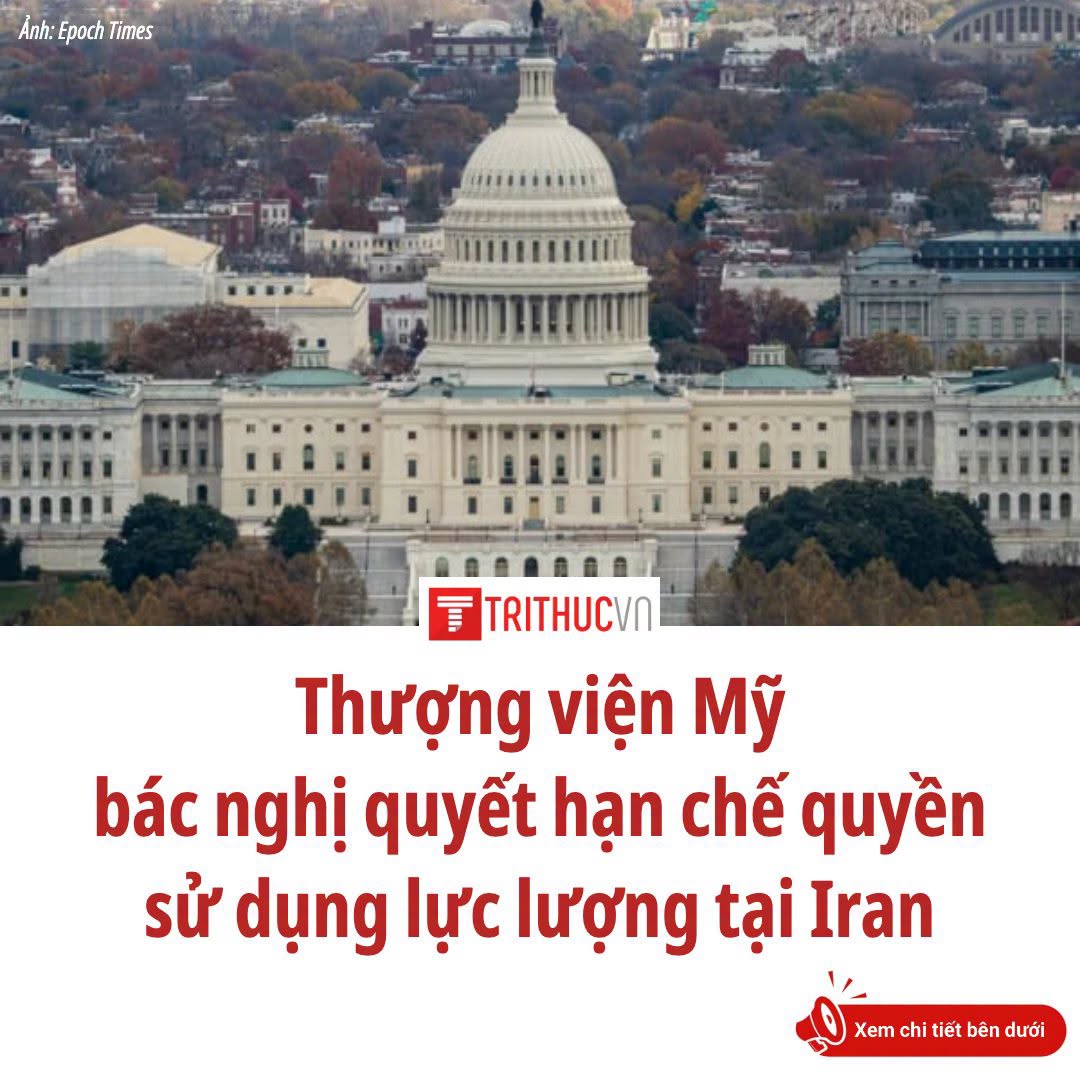 Thượng viện Mỹ ngày 24/9 đã bác bỏ nghị quyết về quyền hạn chiến tranh, với tỷ lệ 49–50, qua đó không yêu cầu Tổng thống Donald Trump chấm dứt việc...