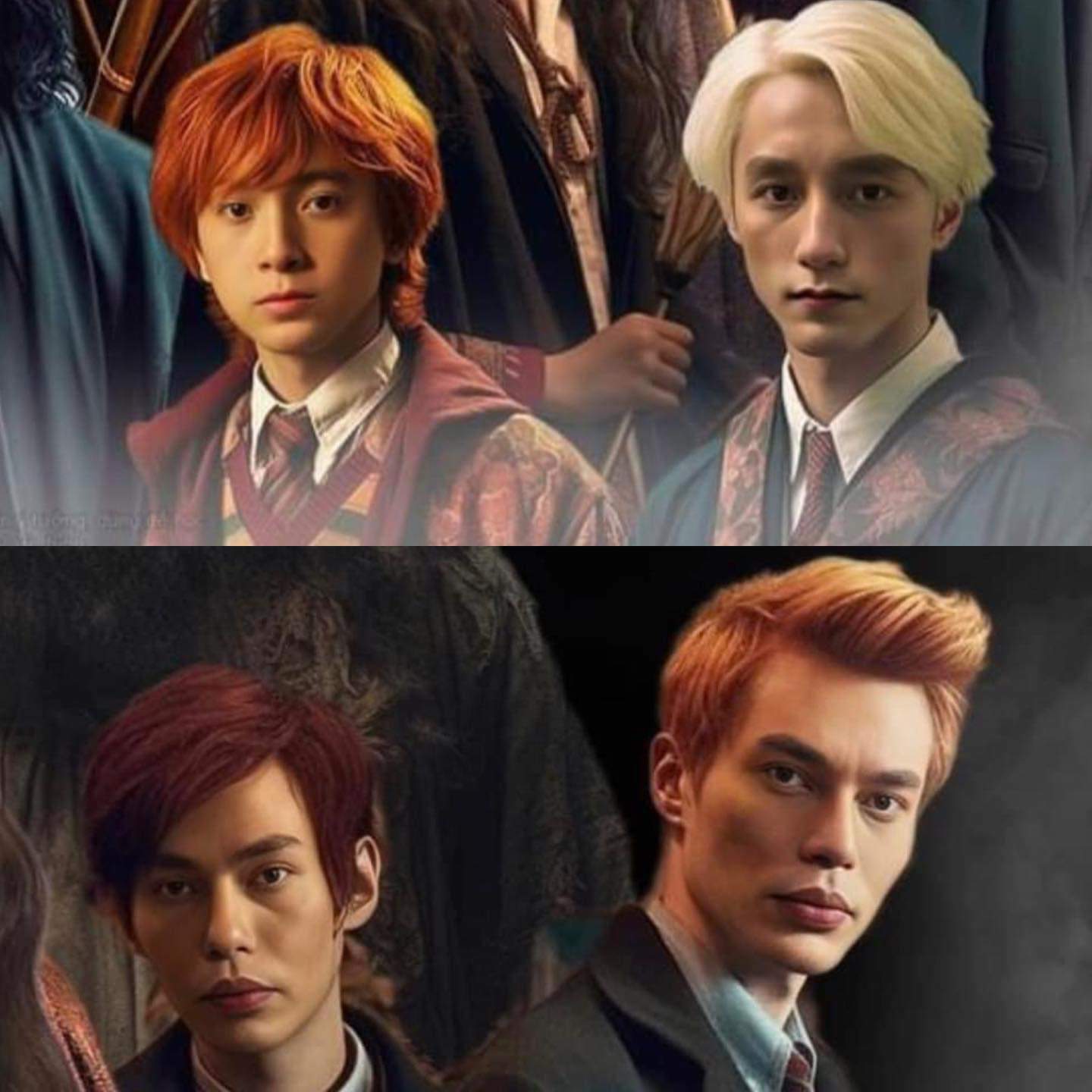 Nếu Harry Potter có bản Việt Hoá
- Ron Weasley: Ngô Kiến Huy
- Malfoy: Sơn Tùng M-TP
- Anh em sinh đôi Fred và George Weasley: Lê Dương Bảo Lâm và MONO