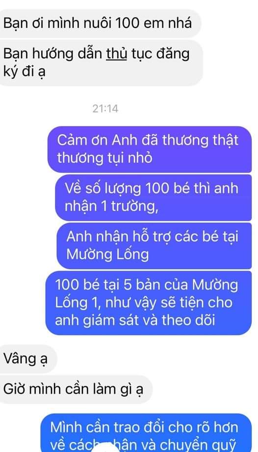 Niềm vui cuối ngày... có 1 anh tại Nghệ An nhận nuôi 100 em nhỏ trong dự án 