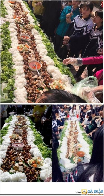  =))  tiệc tất niên với suất bún chả dài... 6 mét của học sinh bắc giang :))  <3 <3  
