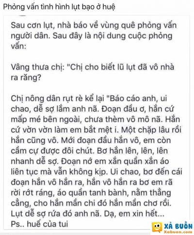  :(  phỏng vấn tình hình bão lũ ở huế :3  :d  -  haivl | hài hước | hài vl 