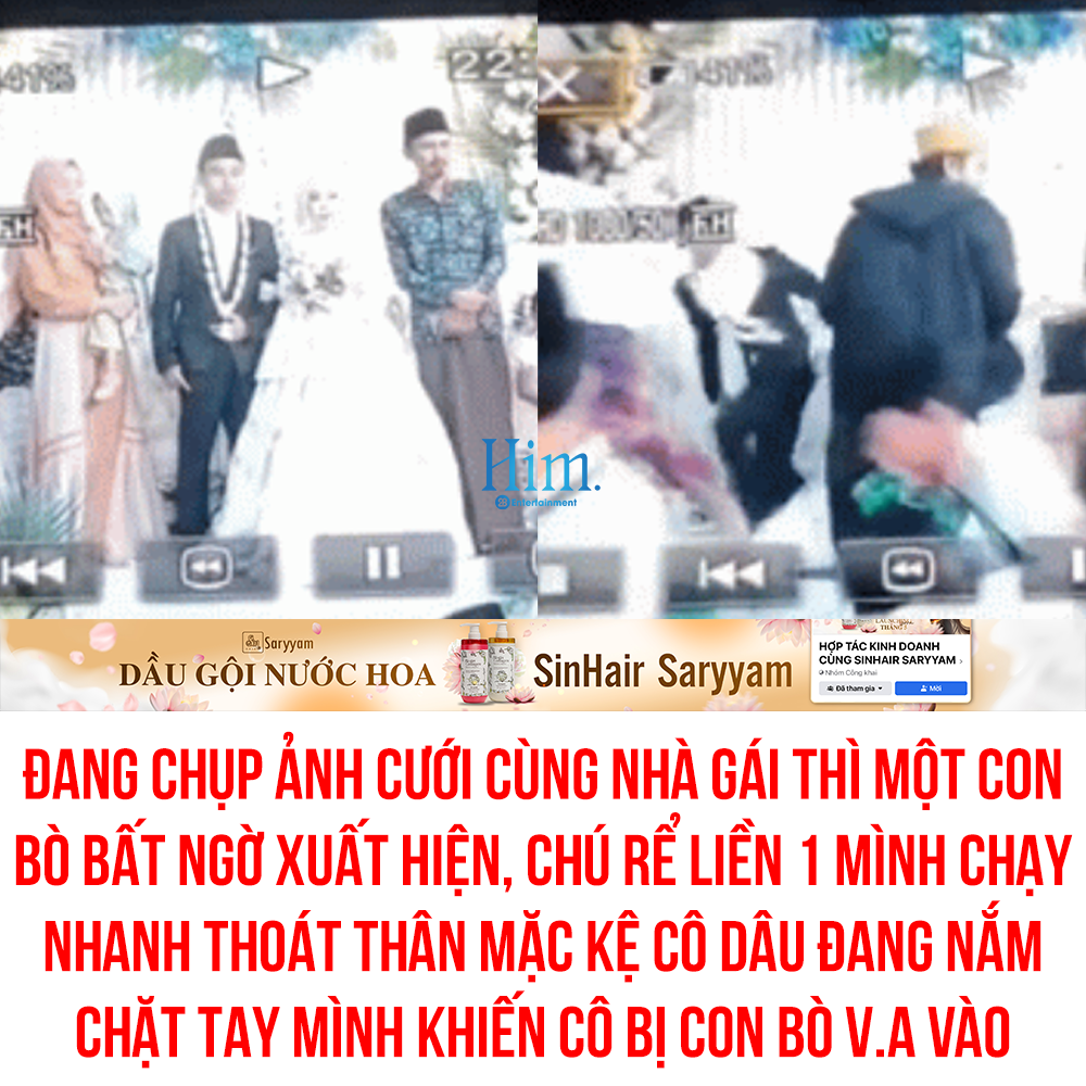 THẾ MÀ ANH BẢO HOẠN NẠN CÓ NHAU...🥲

Sự việc diễn ra trong một đám cưới mới đây ở Indonesia đã thu hút sự chú ý lớn của cư dân mạng.

Chú rể mặc vest lịch sự, còn cô dâu thì mặc một bộ váy trắng trang nhã và kínXem thêm đáo, tay ôm một bó hoa, tay còn lại khoác tay chú rể. Một con bò không hiểu từ đâu bỗng xuất hiện, chạy về phía sân khấu, tất cả đều nhanh chóng chạy thoát thân, tuy nhiên hành động của chú rể lại khiến cho cư dân mạng thất vọng tột cùng.

Chú rể đã 