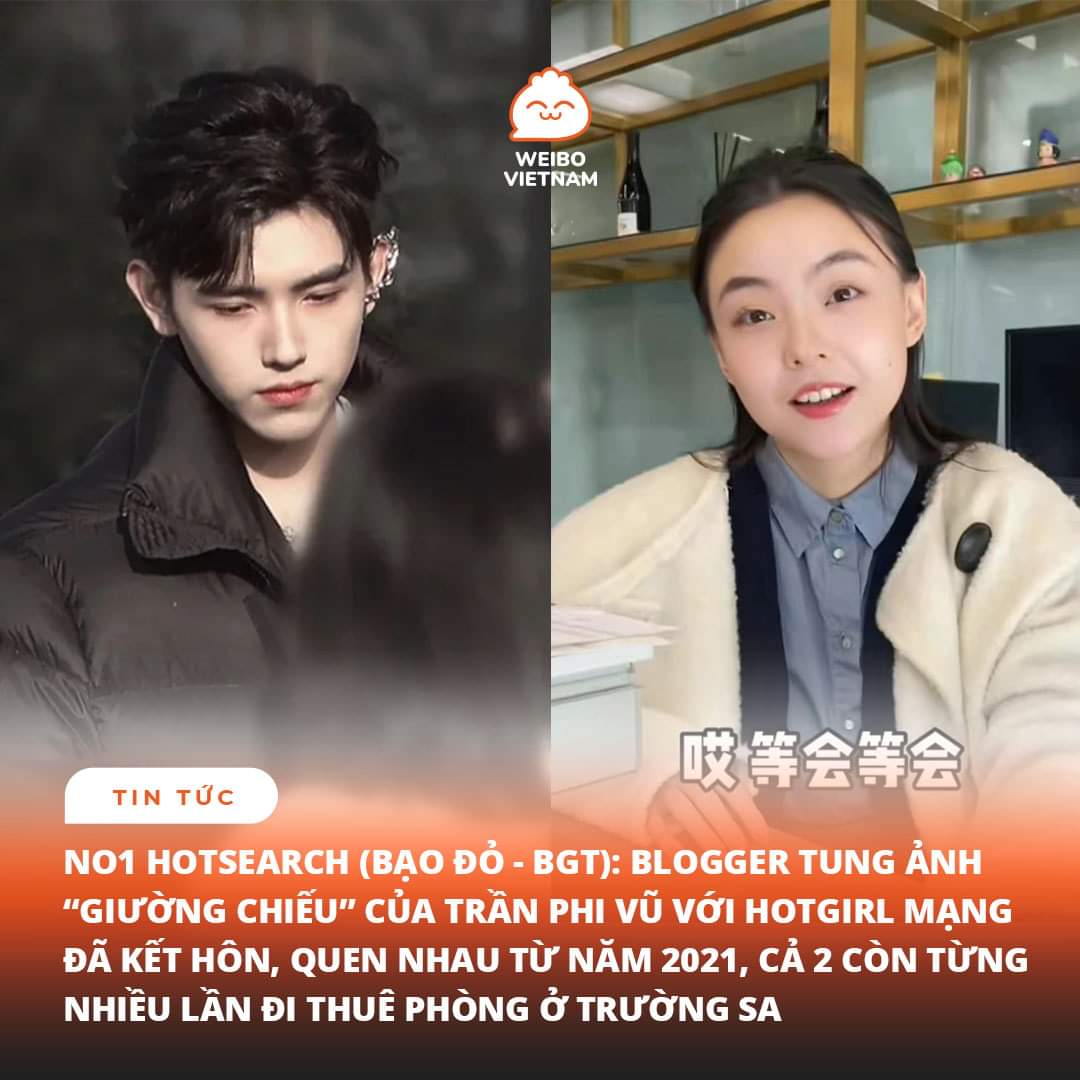 NO1 HOTSEARCH (BẠO ĐỎ - BGT): BLOGGER TUNG ẢNH GIƯỜNG CHIẾU CỦA TRẦN PHI VŨ VỚI MỘT HOTGIRL MẠNG ĐÃ KẾT HÔN, LÀ TRẠM TỶ CỦA TRẦN PHI VŨ, QUEN NHAU TỪ NĂM 2021, TỪNG NHIỀU LẦN ĐI THUÊ PHÒNG Ở TRƯỜNG SA

MộtXem thêm blogger chuyên săn ảnh bên Trung vừa tung những chiếc ảnh giường chiếu của một nam nghệ sĩ được cho là Trần Phi Vũ cùng với một hotgirl mạng. Blogger còn cho biết thêm hai người này đã ở bên nhau từ năm 2021, từng nhiều lần đi thuê phòng ở Trường Sa.

So sánh các đặc điểm như tai, nốt ruồi ở miệng của người đàn ông trong ảnh trông rất khớp với các đặc điểm có trên mặt của Trần Phi Vũ. Blogger này khẳng định luôn, đây chính là Trần Phi Vũ, không thể sai được.

Ngoài ra còn có thông tin cho biết cô gái này là trạm tỷ của Trần Phi Vũ khi nam diễn viên này đang đóng bộ phim 