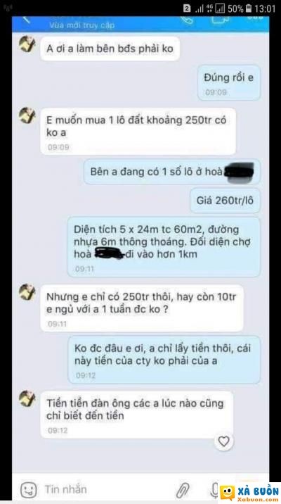  :(  em chỉ bán đất thôi mà, chứ có mua d*m đau mà  :x  -  haivl