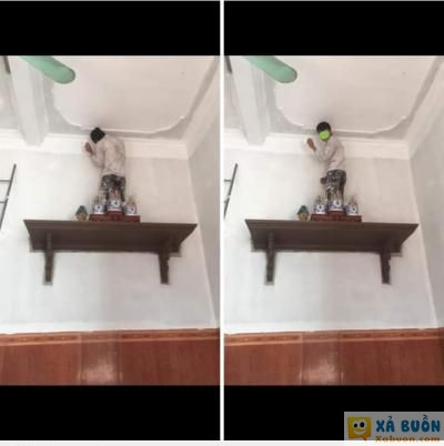  =))  - thuê nó đến sơn nhà , nó bảo chỗ này thang không tới :v  :v 