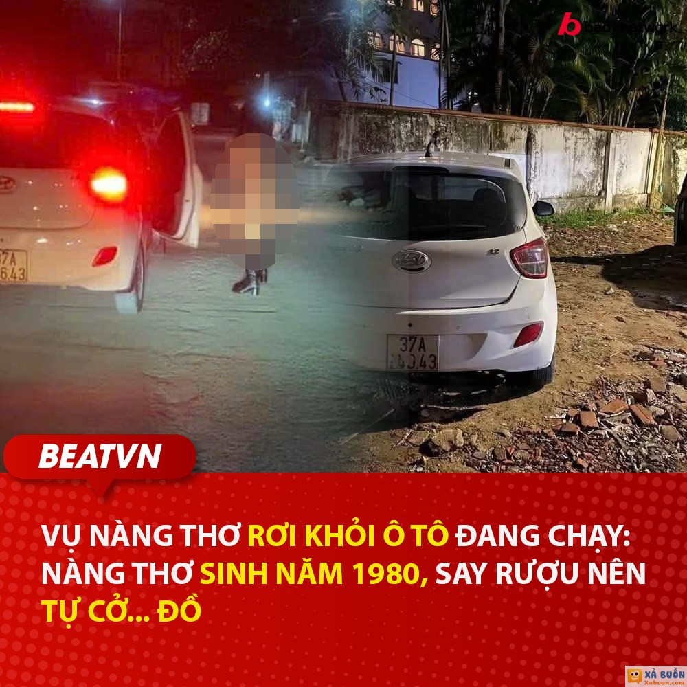 TÁC HẠI CỦA RƯỢU BIA... Ngay trong tối qua, Công an TP Vinh (Nghệ An) đã vào cuộc xác minh, mời chủ xe Hyundai i10 và cô gái lên làm việc.  Được biết vụ việc xảy ra vào tối mồng 1 Tết (29/1). Nhân vật chính trong đoạn video là một cô gái sinh năm 1980, do say rượu nên tự cở... đồ chứ không bị ai bắt ép. Người kéo cô gái vào trong xe là tài xế đi cùng.