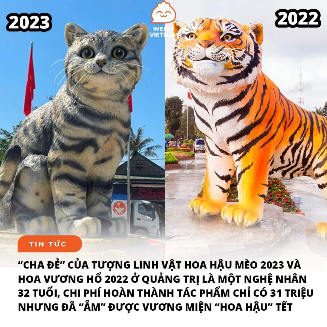 QUÁ ĐỈNH!

Anh Đinh Văn Tâm (32 tuổi) là cha đẻ của hai bức tượng linh vật Tết “Hoa hậu mèo” 2023 và “Hoa vương hổ” 2022 đang gây bão MXH suốt nhiều ngày qua. Cả 2 bức tượng đều có dáng vẻ đáng yêu, mộc mạc vàXem thêm gần gũi nên rất được khán giả yêu quý đón nhận.

Được biết, anh Tâm đã có 15 năm kinh nghiệm làm nghề điêu khắc và để tạo nên linh vật mèo năm nay, anh cùng đội nhóm của mình chỉ phải bỏ ra kinh phí cực thấp là 31 triệu đồng. Anh Tâm chia sẻ, vì nhà mình có nuôi mèo mướp nên các chi tiết của bức tượng đều vô cùng chân thật.

Tham khảo: Thanh Niên