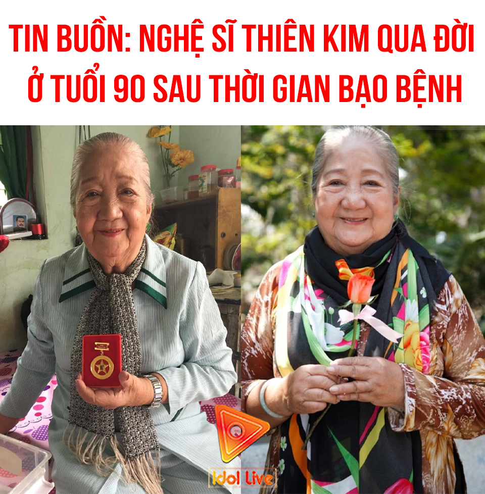 VĨNH BIỆT NGƯỜI NGHỆ SĨ GẠO CỘI

Nghệ sĩ Thiên Kim - gương mặt quen thuộc của màn ảnh miền Nam - qua đời ở tuổi 90 sau thời gian bạo bệnh.

Bà nổi tiếng trong lĩnh vực diễn xuất với hàng trăm bộ phim, từ chínhXem thêm diện đến phản diện, vai chính lẫn phụ. Bà đảm nhận nhiều dạng vai, nhưng quen thuộc nhất là vai người mẹ, người bà. Các phim ghi dấu ấn của bà là Vĩnh biệt đàn bà, Võ sĩ bất đắc dĩ, Vua sân cỏ, Mẹ chồng nàng dâu, Chàng trai không biết ghen, Hạnh phúc quanh đây, Những đứa con thành phố, Bỗng dưng muốn khóc, Hoa hồng không dành cho em, Hot boy nổi loạn...