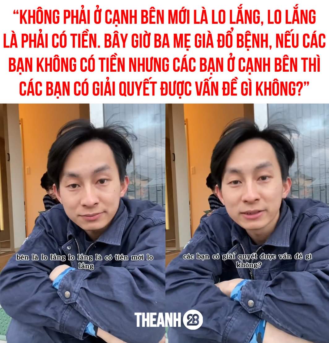 ĐẾN KHI BA MẸ ĐỔ BỆNH, BẠN MỚI BIẾT ĐỒNG TIỀN QUAN TRỌNG NHƯ THẾ NÀO...

Mới đây trên tiktok, một thanh niên hiện đang làm việc tại Nhật Bản khi được đặt câu hỏi: 