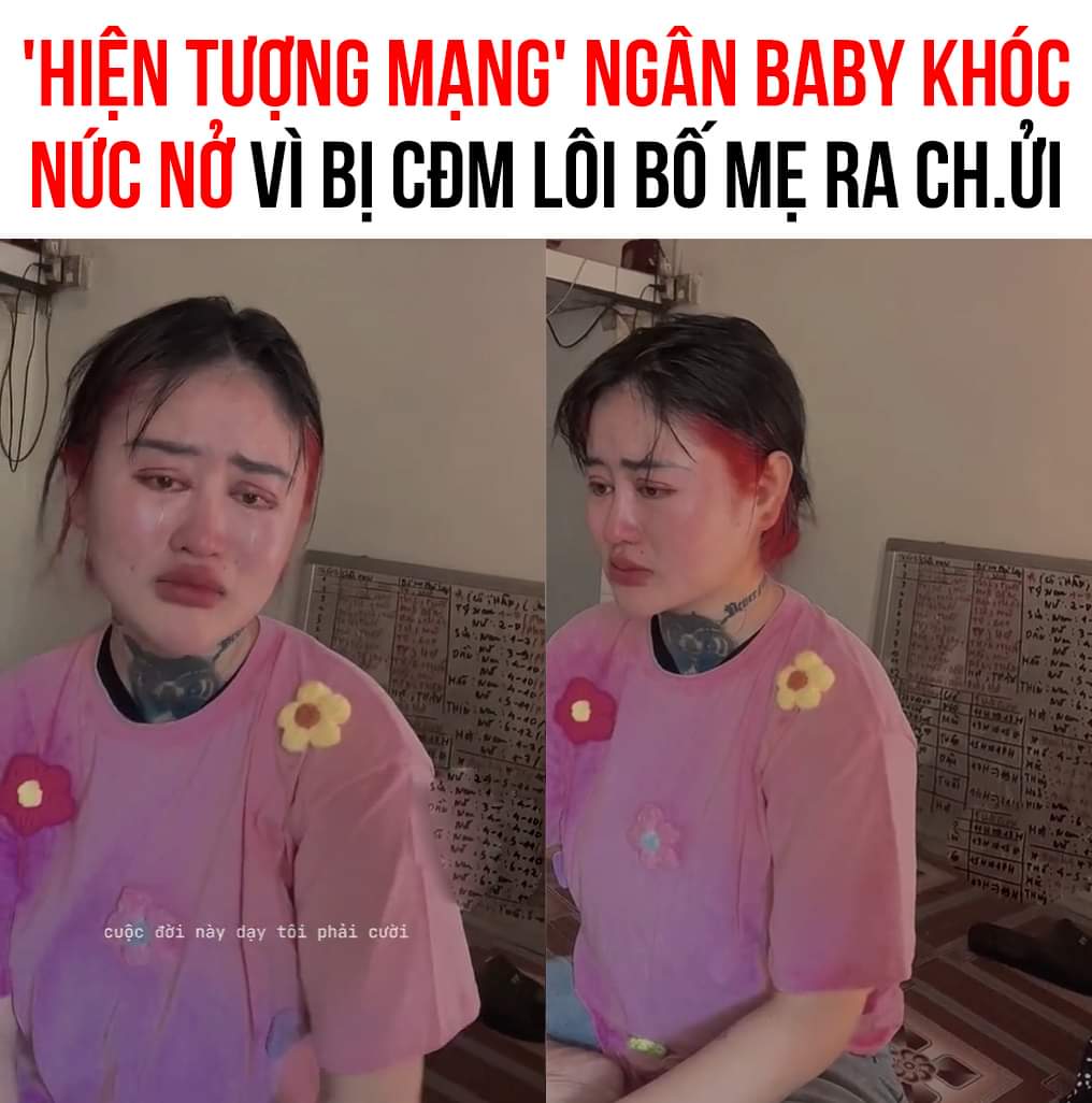 Sau khi đoạn clip ghi lại hình ảnh của Ngân Baby đang mua vui cho nhiều thanh niên đăng tải trên mạng xã hội đã gây nên nhiều tranh cãi.

Mới đây, Ngân Baby đã khóc nức nở khi thấy CĐM ch.ửi bố mẹ mình. Theo người đăng tải clip, cũng là người đồng hành cùng Ngân Baby thời gian này, thì mẹ của Ngân đã mất