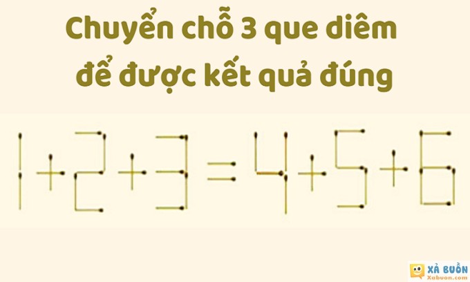 Di chuyển 3 que diêm để được kết quả đúng -  haivl | hài hước | hài vl 