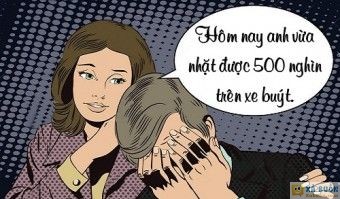 Truyện cười: Chồng Buồn Vì Nhặt Được Tiền Rơi -  haivl