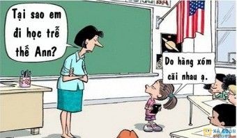 Truyện cười: Học Trò Đi Muộn Vì Hàng Xóm Cãi Nhau -  haivl