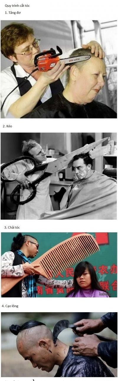  :v  Quy trình cắt tóc chuẩn =))  :d  -  haivl | hài hước | hài vl  